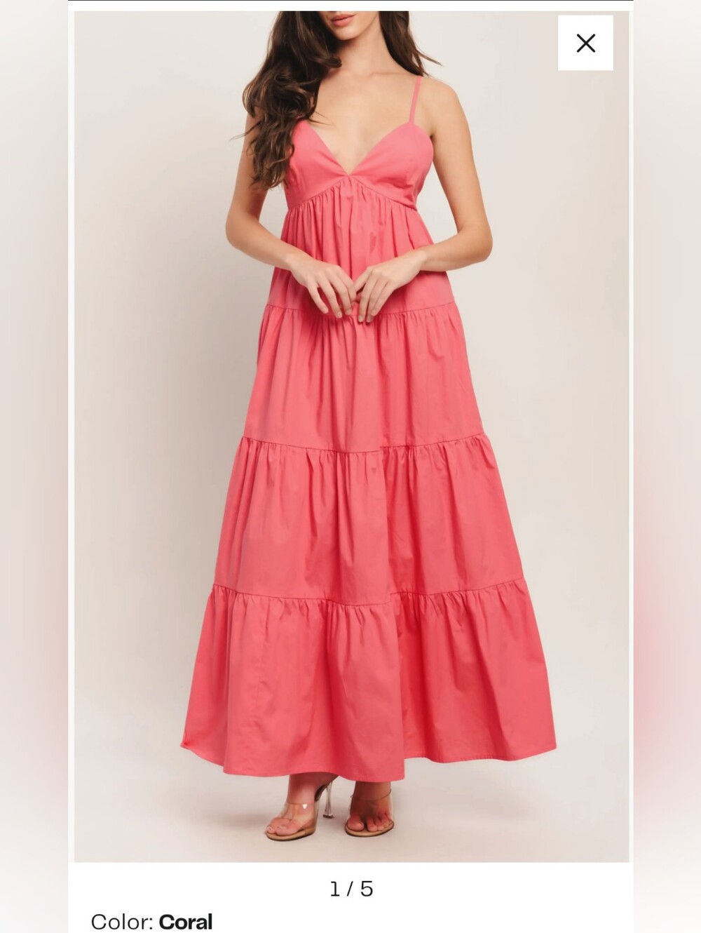 NWOT Flying Tomato Coral Tiered Sleeveless Maxi Dress Women's Small S